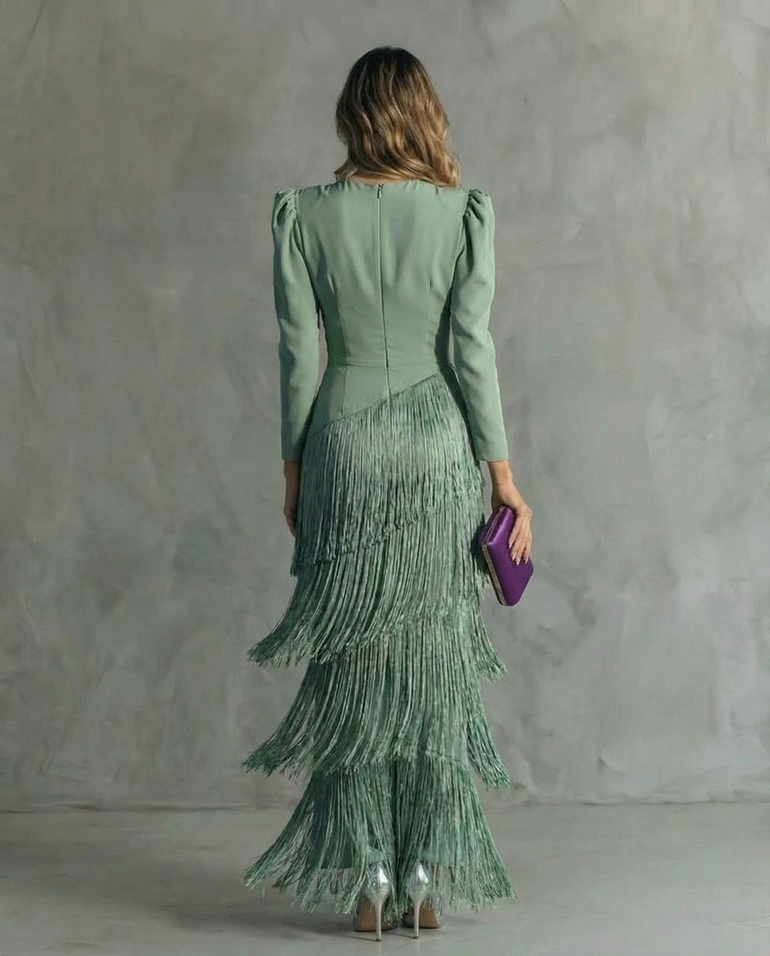 Nipuni - Abito Elegante Con Maniche a Frange