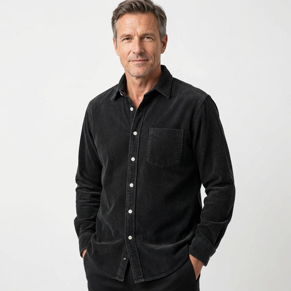 Heshan - Camicia in Velluto a Coste Con Bottoni