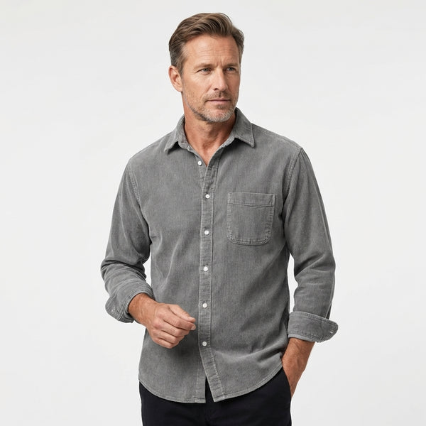 Heshan - Camicia in Velluto a Coste Con Bottoni