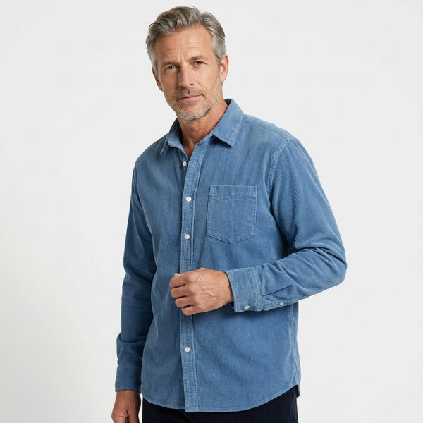 Heshan - Camicia in Velluto a Coste Con Bottoni