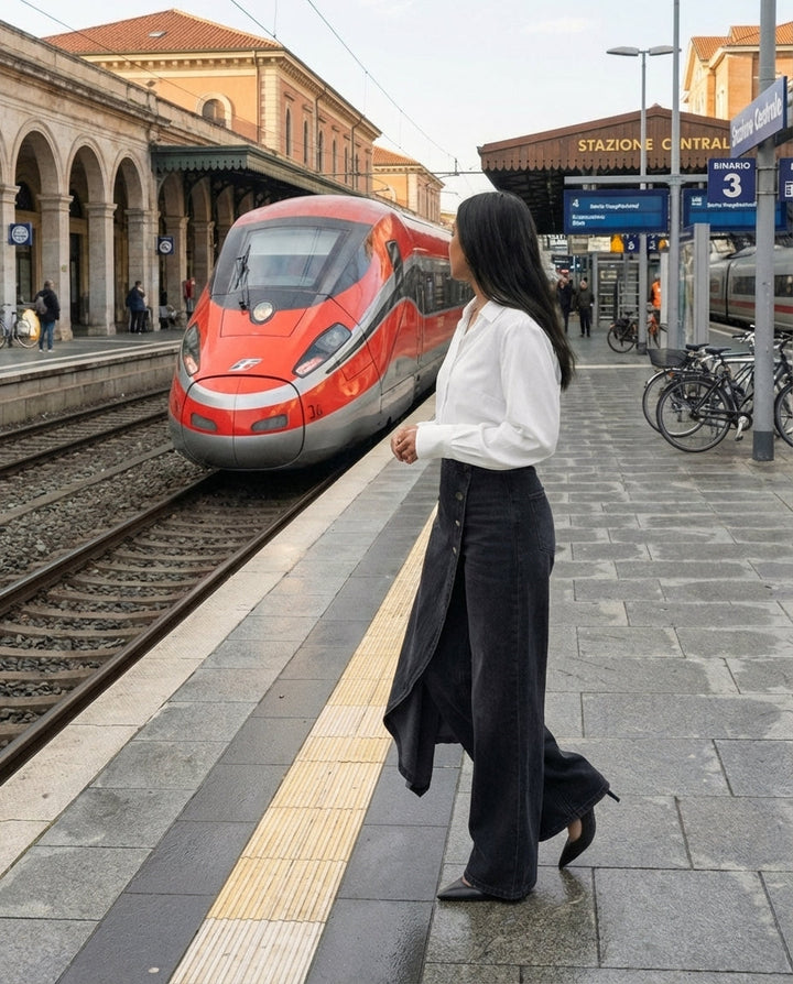 Uthpala - Jeans in Denim Con Chiusura Incrociata