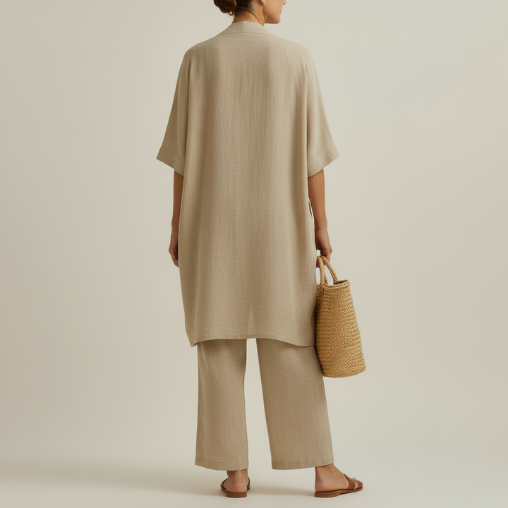 Risteena - Set Minimalista In Lino e Cotone, Composto Da Tre Pezzi