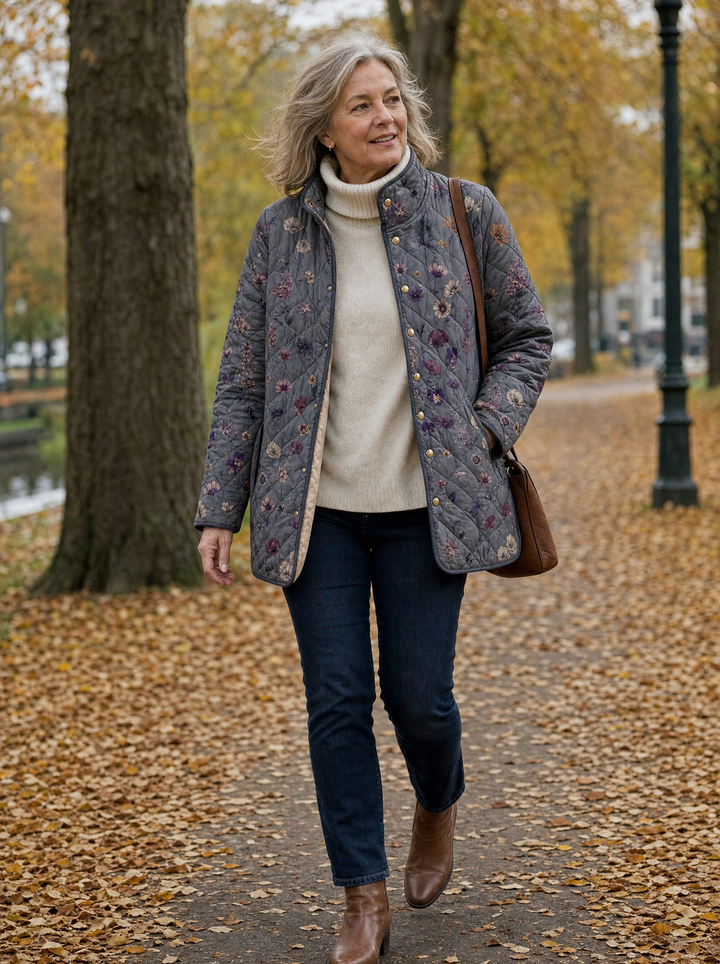 Kizil - Cappotto Trapuntato Con Stampa Floreale