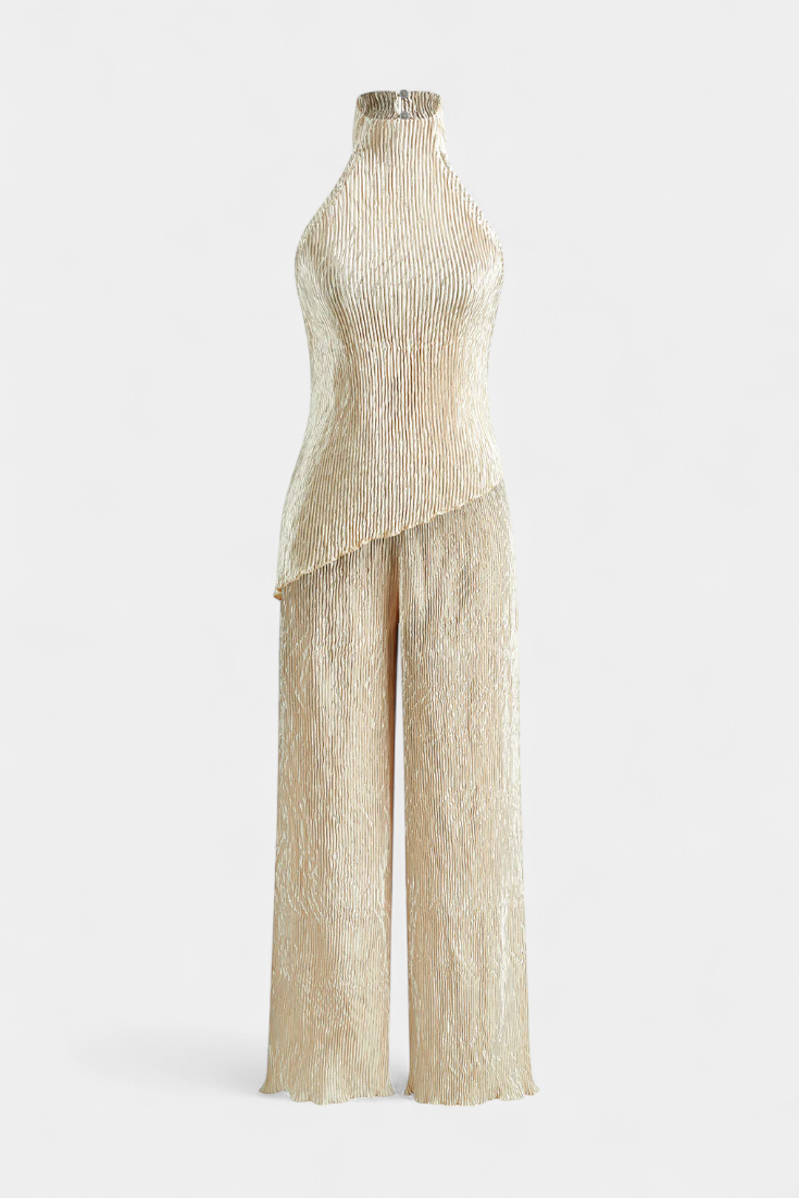 Lucindra - Top e Pantaloni Asimmetrici Con Pieghe