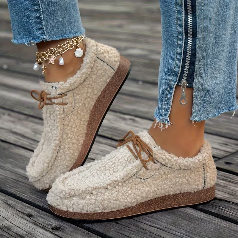 Odeya - Scarpe Stringate Morbide In Sherpa