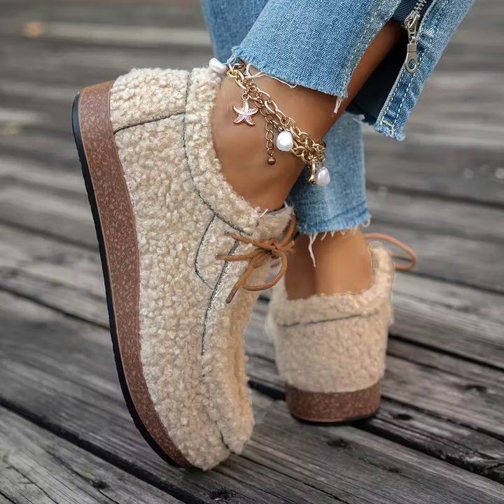 Odeya - Scarpe Stringate Morbide In Sherpa