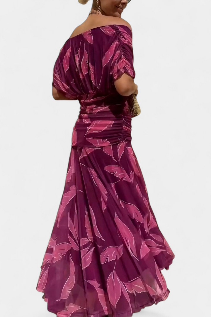 Rawan - Abito Lungo Con Spalle Scoperte In Chiffon