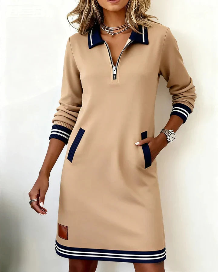 Toruviel - Elegante Abito in Cotone a Maniche Lunghe