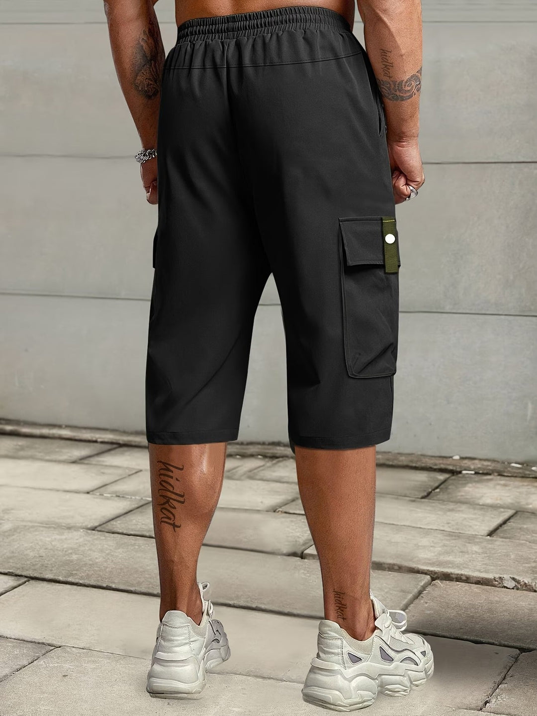 Burkus -  Pantaloncini Cargo Informale Con Tasche Multiplu