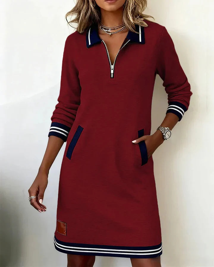 Toruviel - Elegante Abito in Cotone a Maniche Lunghe