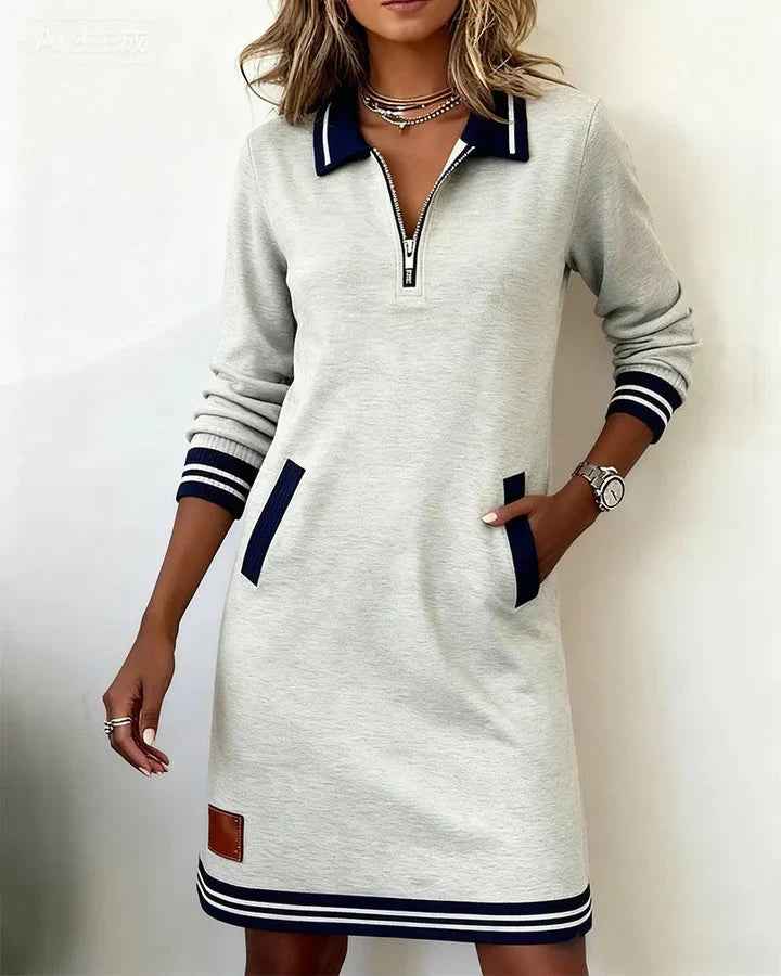 Toruviel - Elegante Abito in Cotone a Maniche Lunghe