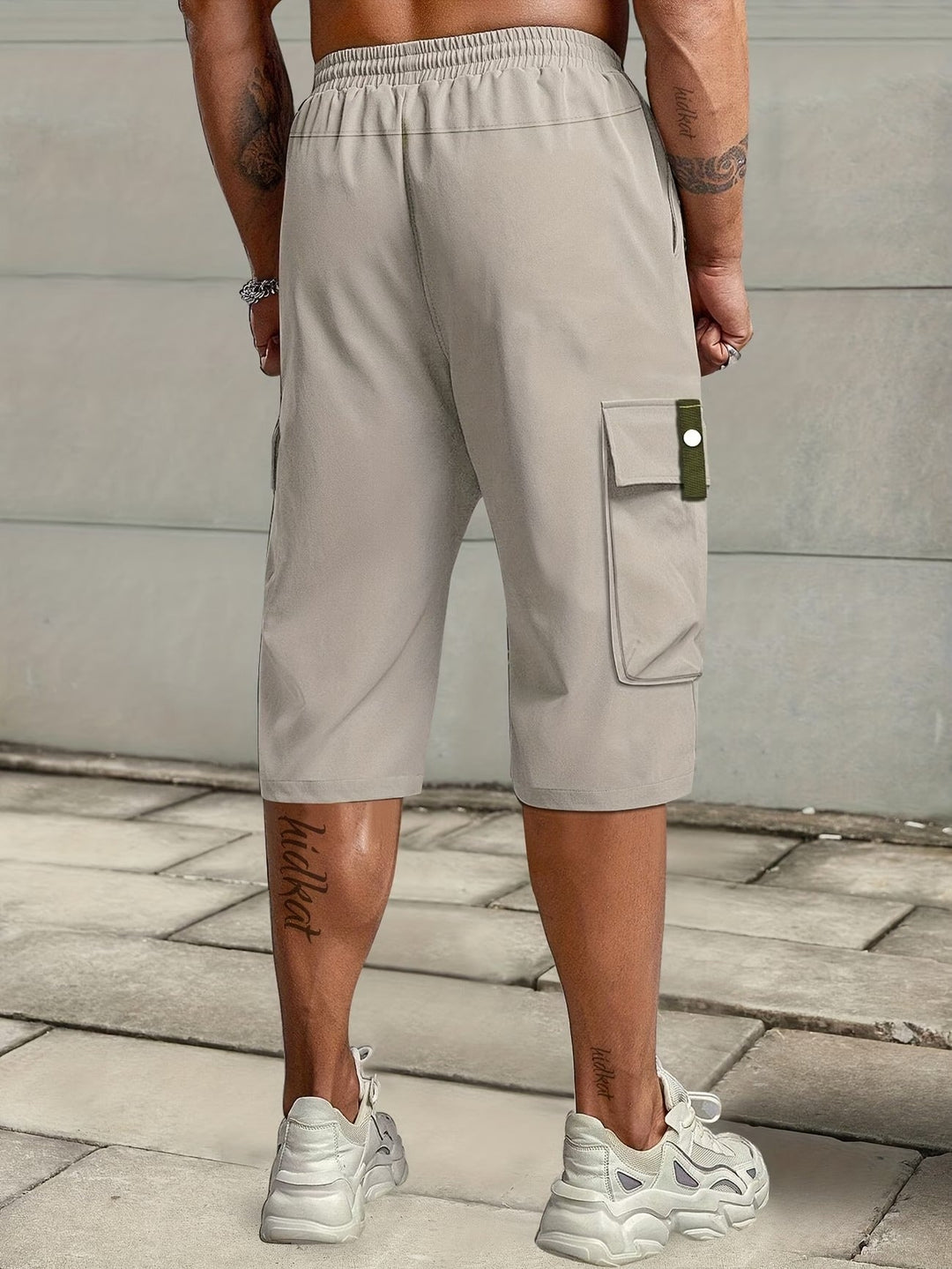 Burkus -  Pantaloncini Cargo Informale Con Tasche Multiplu