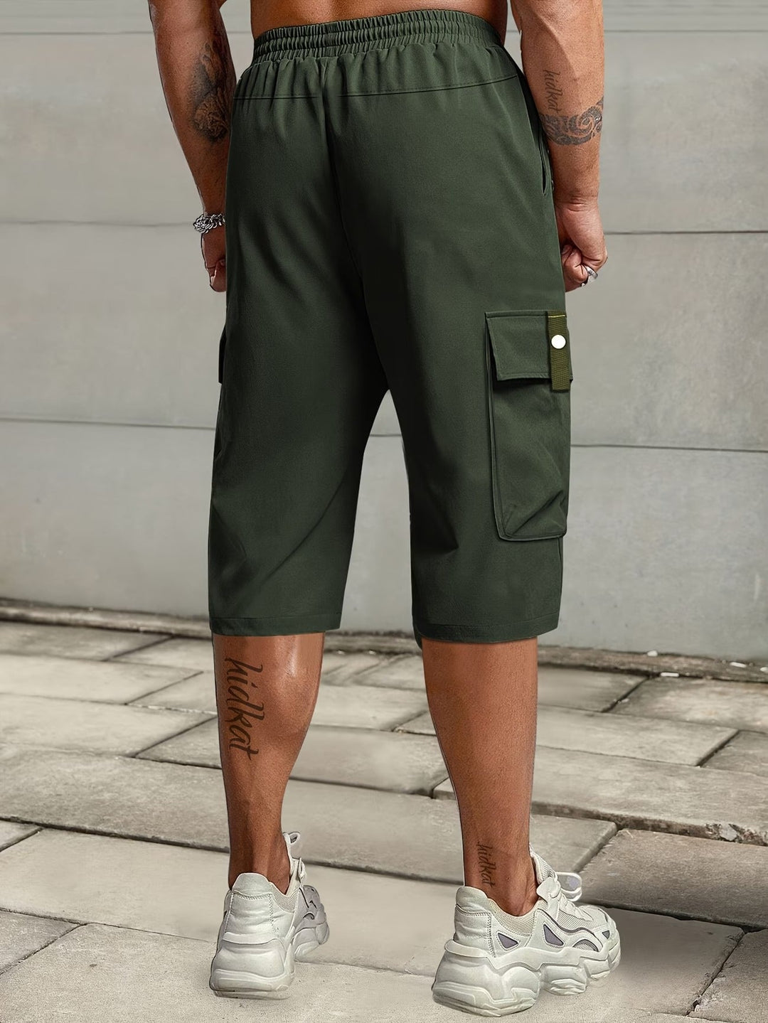 Burkus -  Pantaloncini Cargo Informale Con Tasche Multiplu