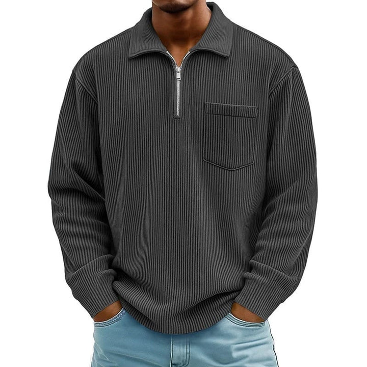 Quenton - Maglione Con Mezza zip e Tasca Sul Petto