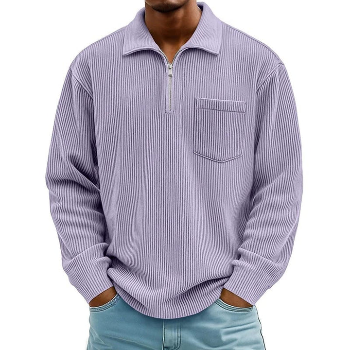 Quenton - Maglione Con Mezza zip e Tasca Sul Petto