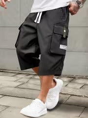 Burkus -  Pantaloncini Cargo Informale Con Tasche Multiplu
