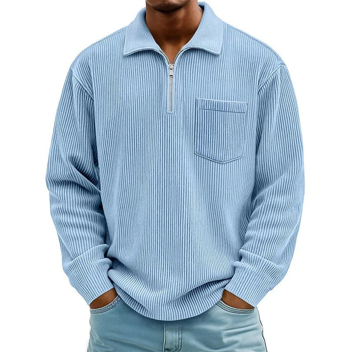 Quenton - Maglione Con Mezza zip e Tasca Sul Petto