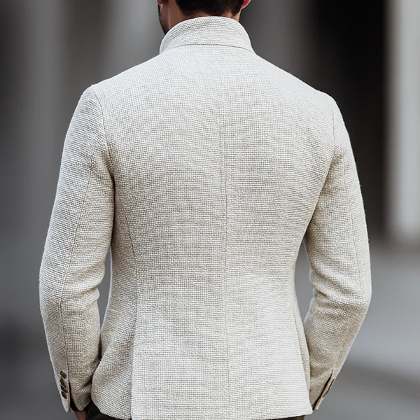 Artjom - Giacca casuale in Tweed Tinta Unita Con Collo Alto
