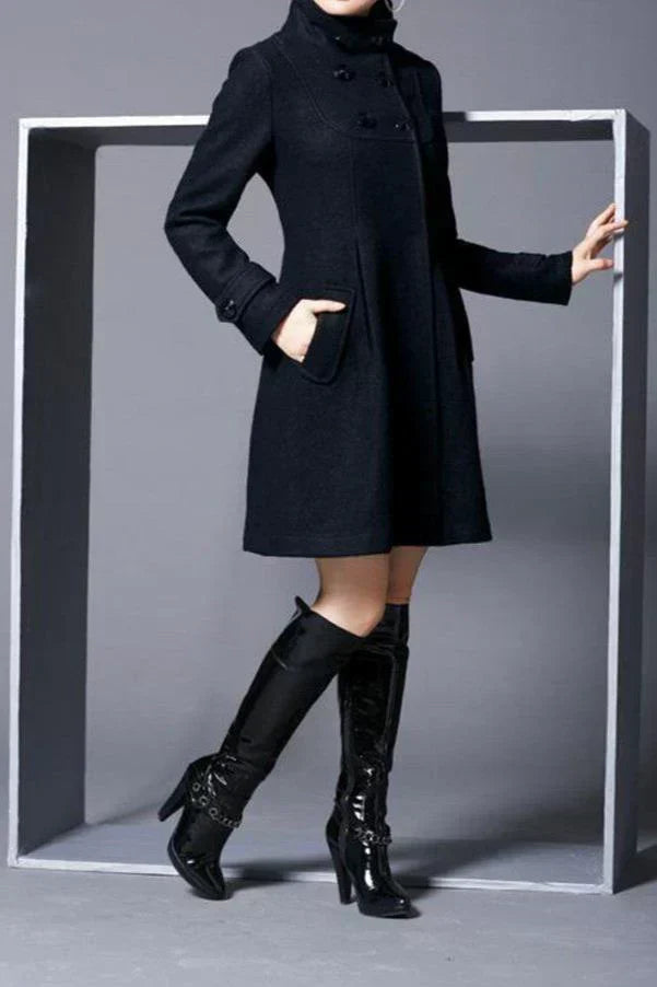 Janeen - Cappotto In Lana Con Cappuccio e Tasche