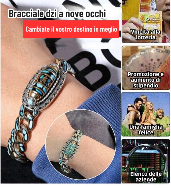 DziVana - Bracciale Dzi Con Mantra a Sei Caratteri In Turchese