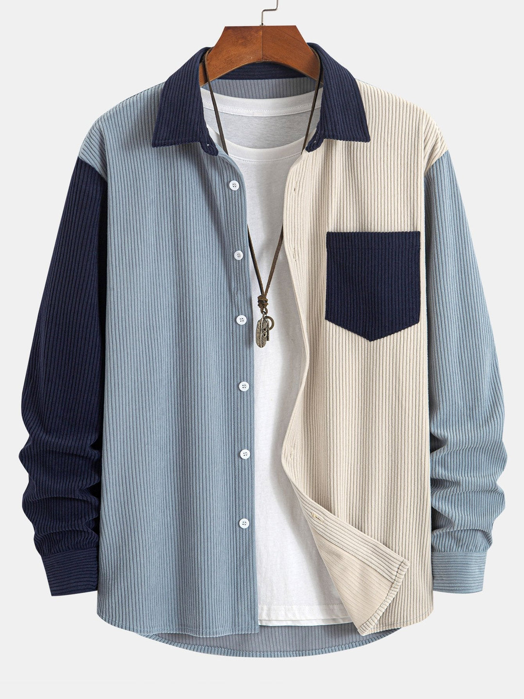 Dariel - Set Camicia e Pantaloni In Velluto a Coste Patchwork