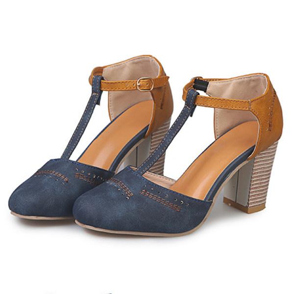 Minha - Scarpe Con Tacco Grosso e Cinturino a T