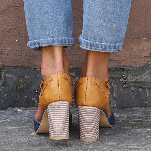 Minha - Scarpe Con Tacco Grosso e Cinturino a T