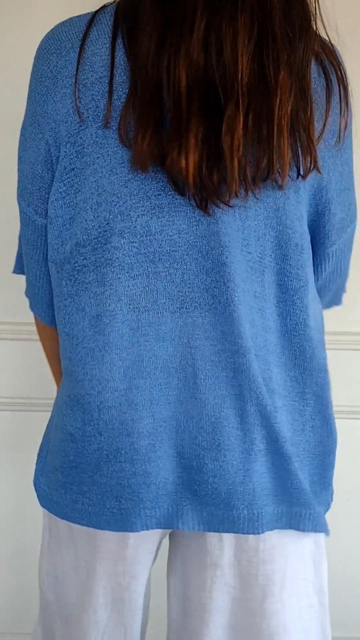 Rosal - Top In Maglia Tinta Unita Con Scollo a V