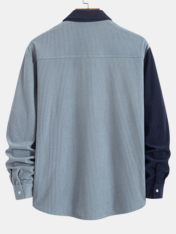 Dariel - Set Camicia e Pantaloni In Velluto a Coste Patchwork