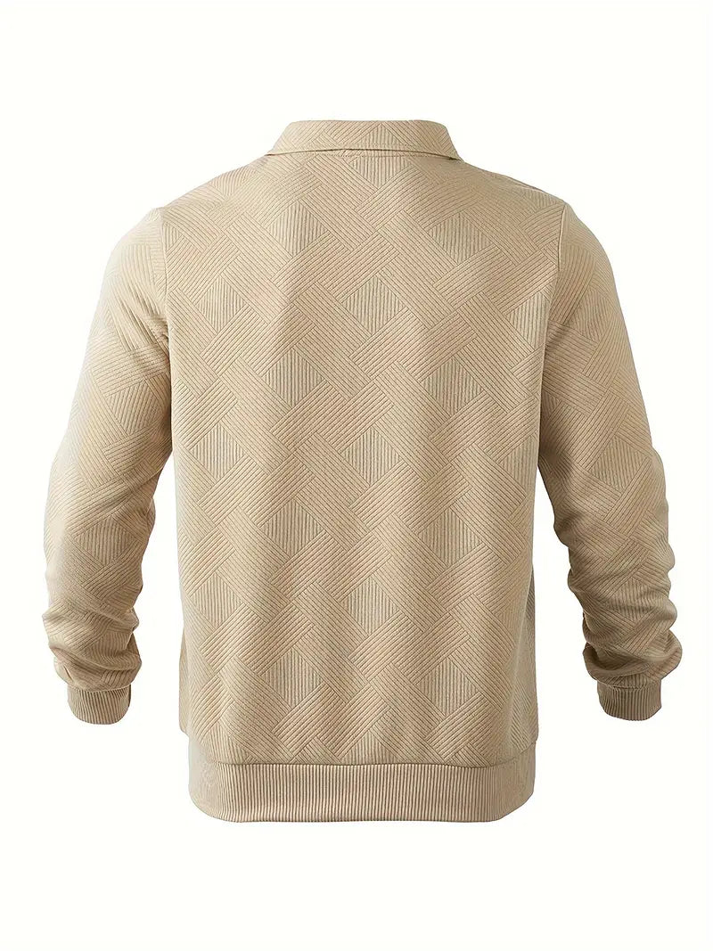 Baldrick - Felpa vintage con Zip e Disegno Geometrico