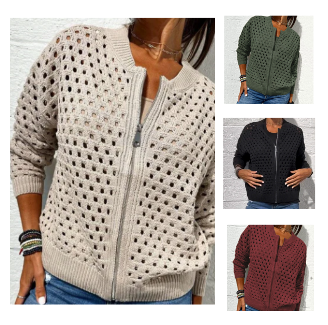 Kelsey - Giacca in Maglia Con Cerniera