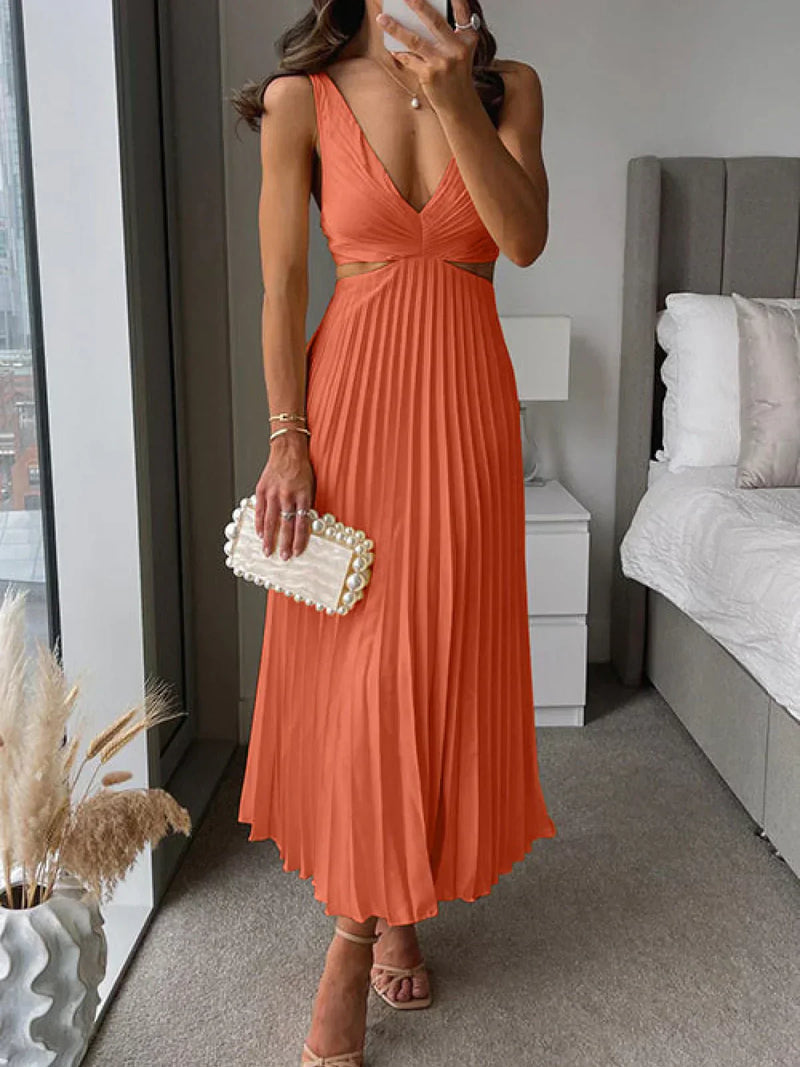 Zampia - Abito Elegante Con Spacco e Vita Scolpita