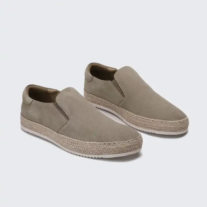 Hanya - Scarpe Slip-on in Pelle Scamosciata Con Suola in Espadrilla