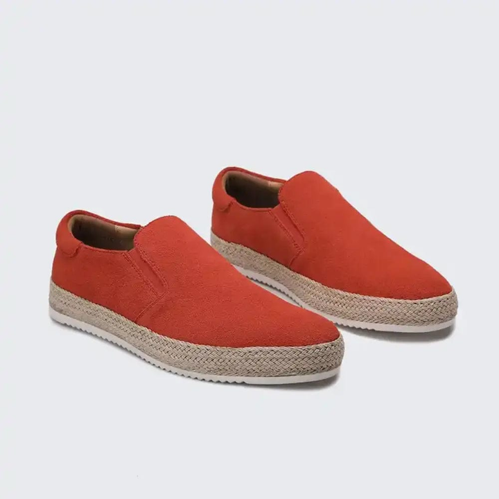 Hanya - Scarpe Slip-on in Pelle Scamosciata Con Suola in Espadrilla