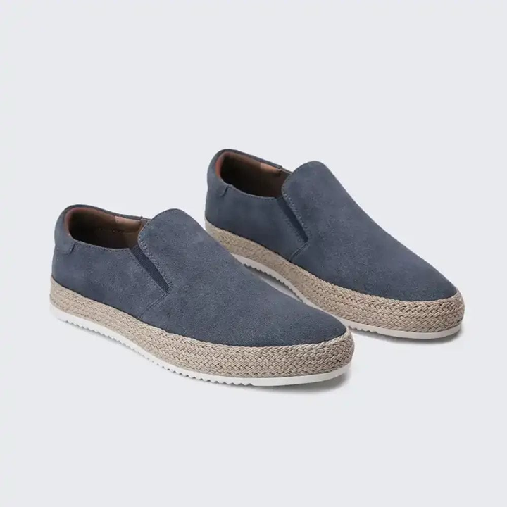Hanya - Scarpe Slip-on in Pelle Scamosciata Con Suola in Espadrilla