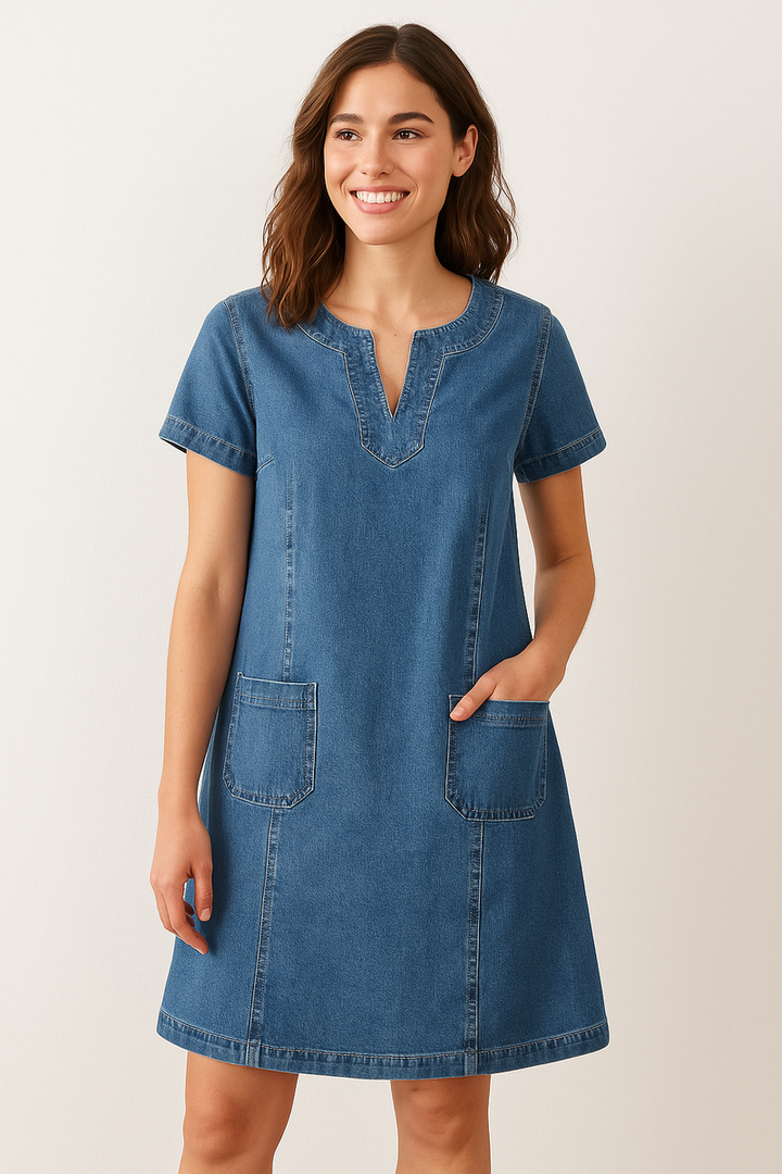 Polixeni - Abito In Morbido Denim