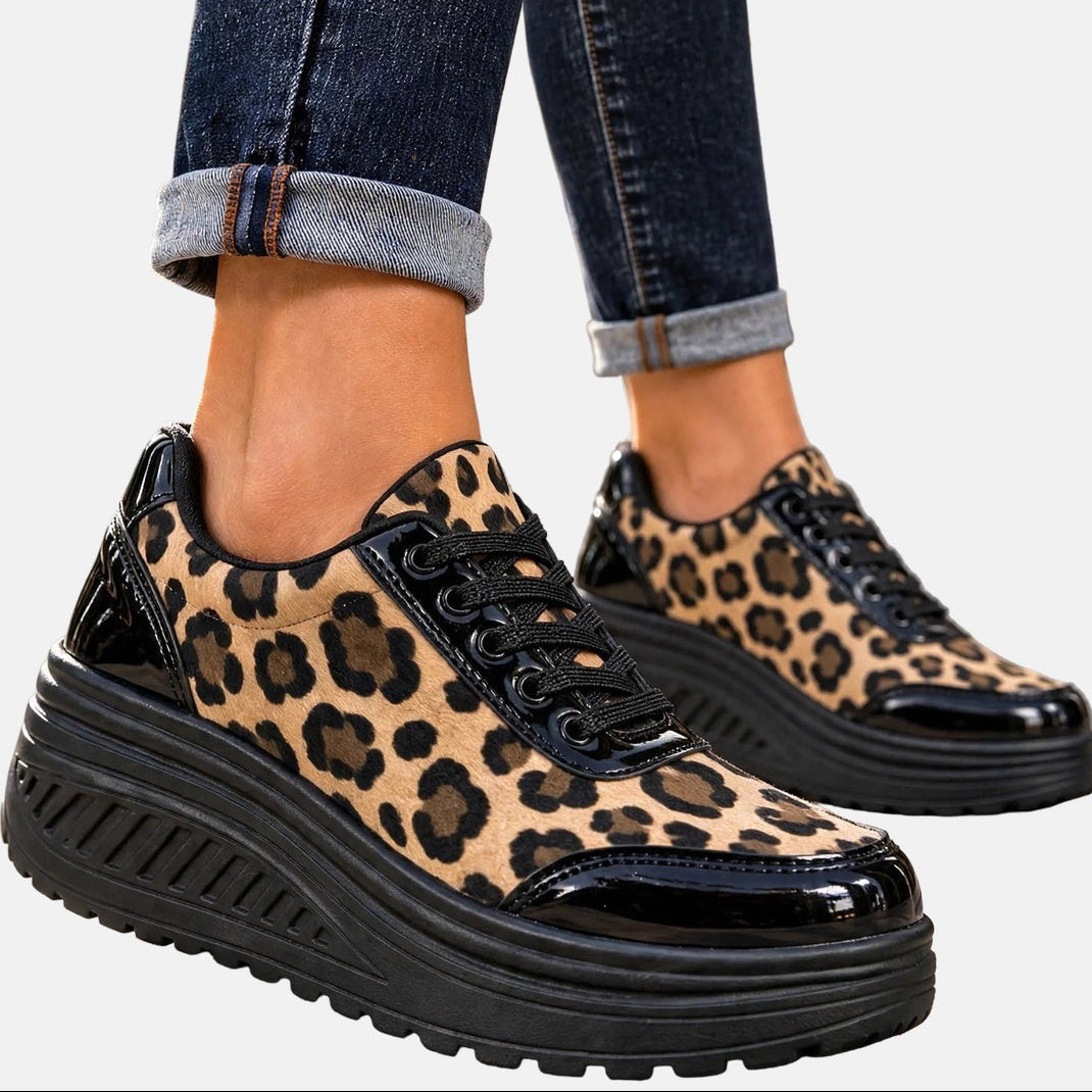 Alika - Sneakers Con Zeppa E Stampa Leopardata