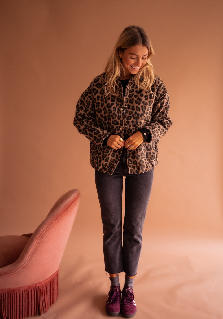 Leana - Giacca Traspirante Con Stampa Leopardata
