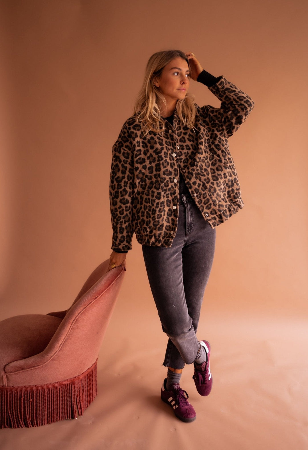 Leana - Giacca Traspirante Con Stampa Leopardata