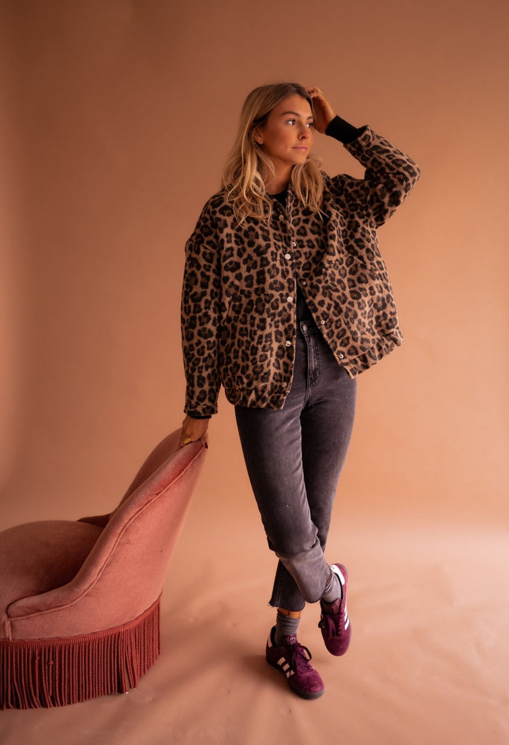 Leana - Giacca Traspirante Con Stampa Leopardata