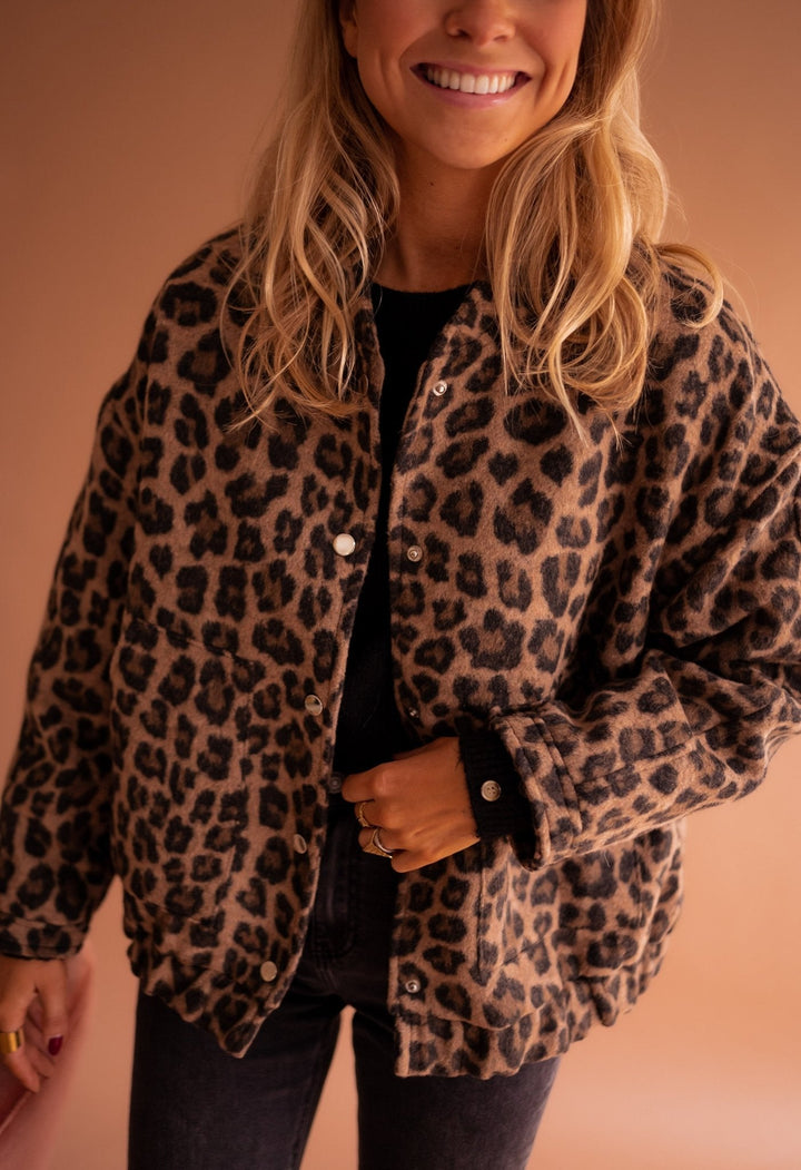 Leana - Giacca Traspirante Con Stampa Leopardata