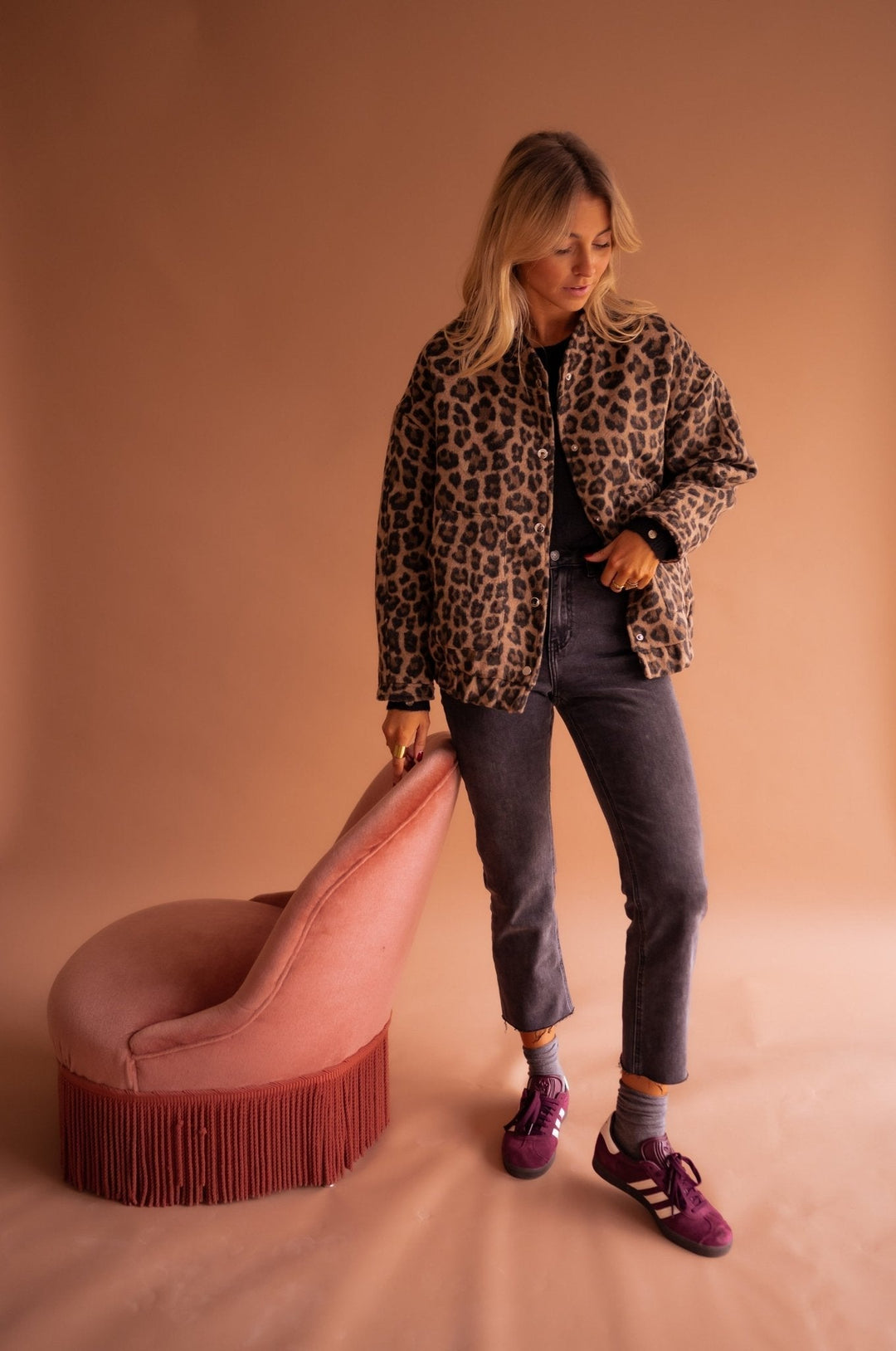 Leana - Giacca Traspirante Con Stampa Leopardata