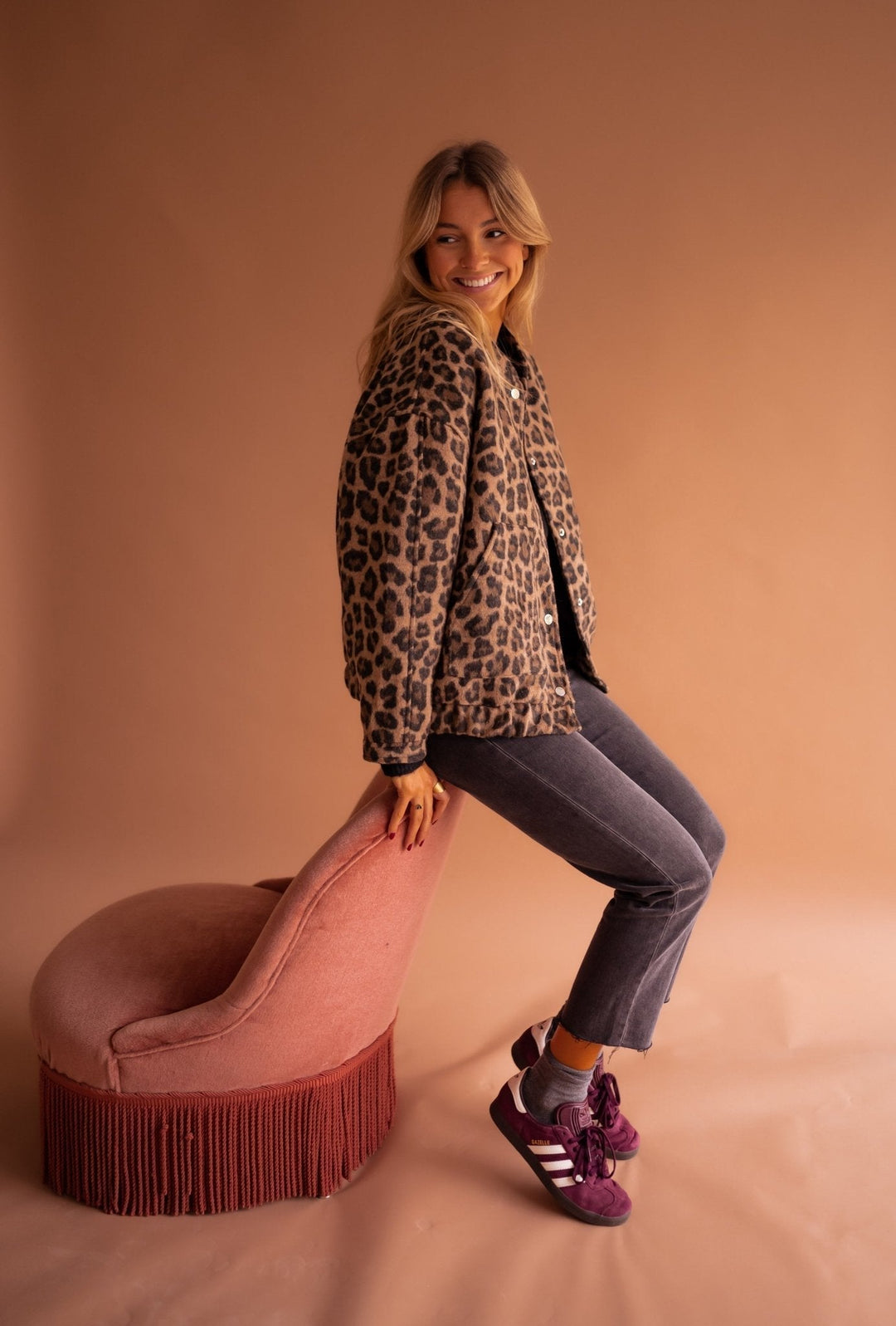 Leana - Giacca Traspirante Con Stampa Leopardata