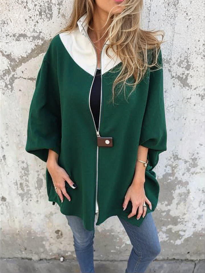 Francina - Cappotto Con Cerniera Allentata e Colletto Alto