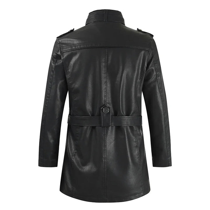 Zacharias - Elegante Giacca da Motociclista Lunga in Pelle