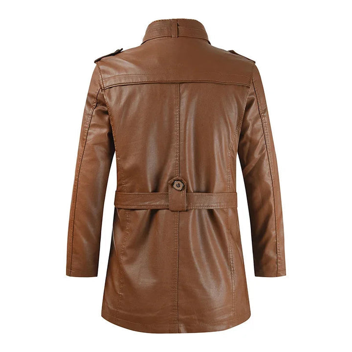 Zacharias - Elegante Giacca da Motociclista Lunga in Pelle