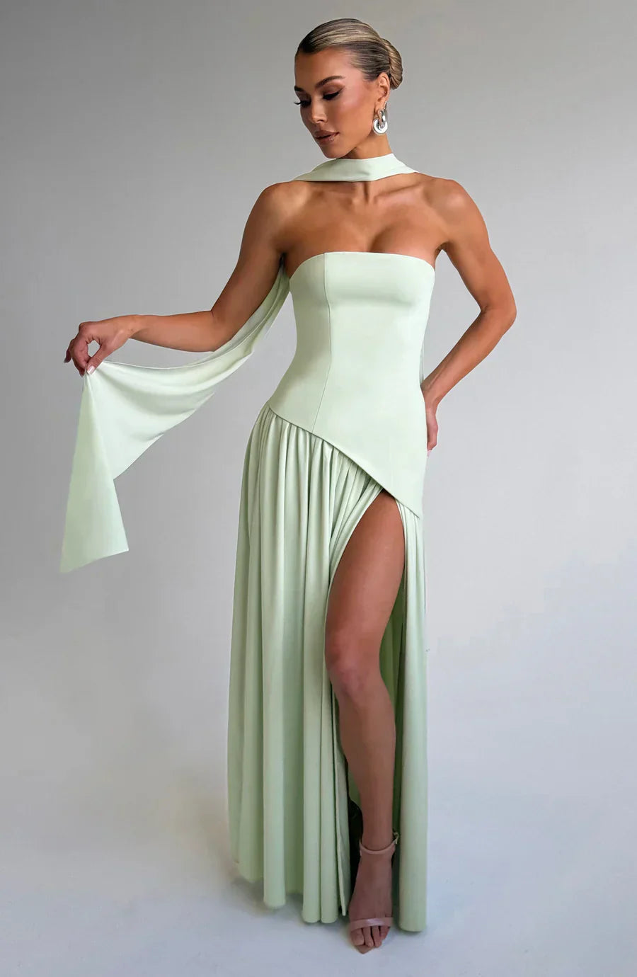 Zalfaa - Abito Lungo Elegante Senza Maniche