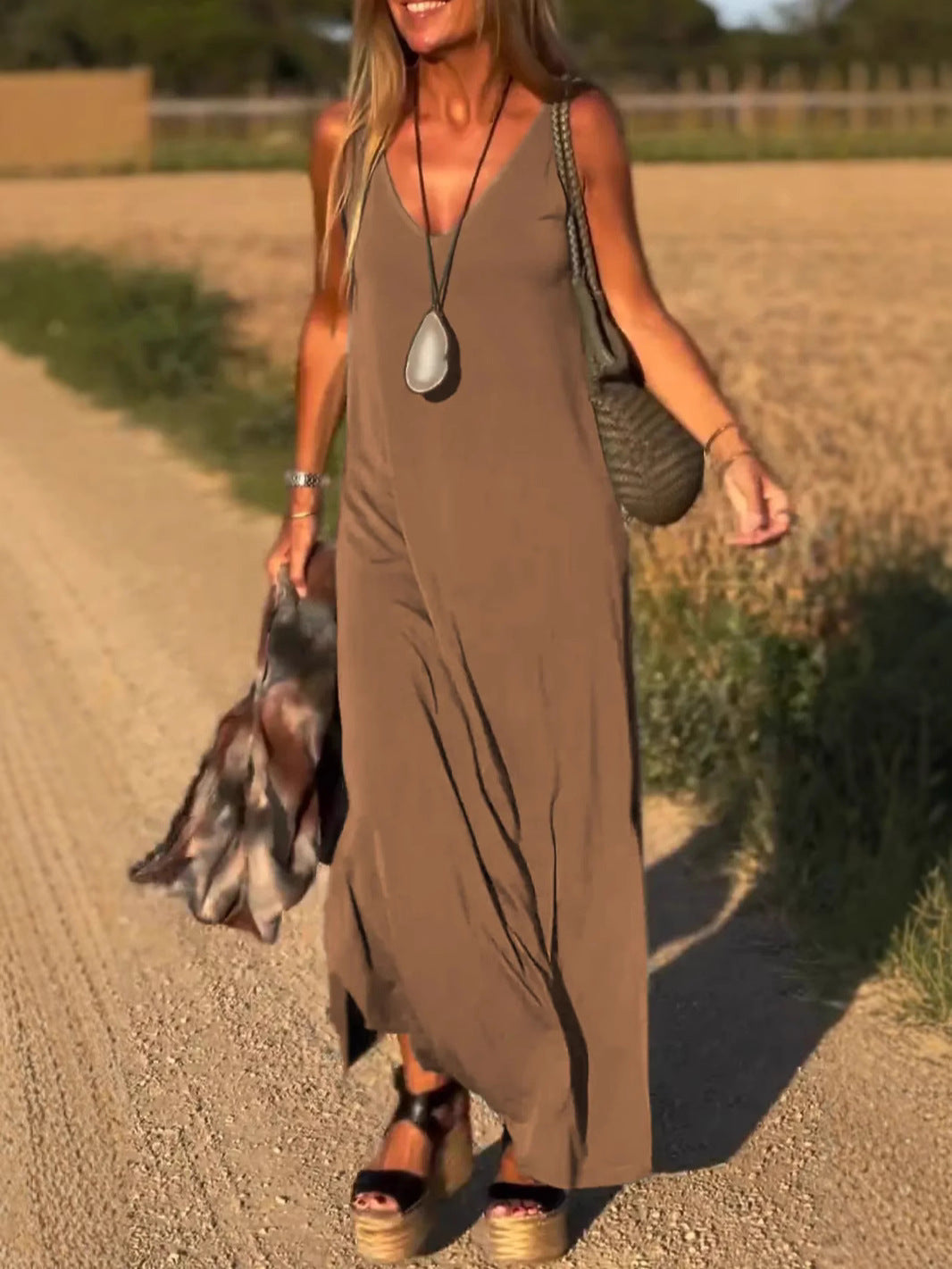 Evelyne - Elegante Abito Lungo Senza Maniche