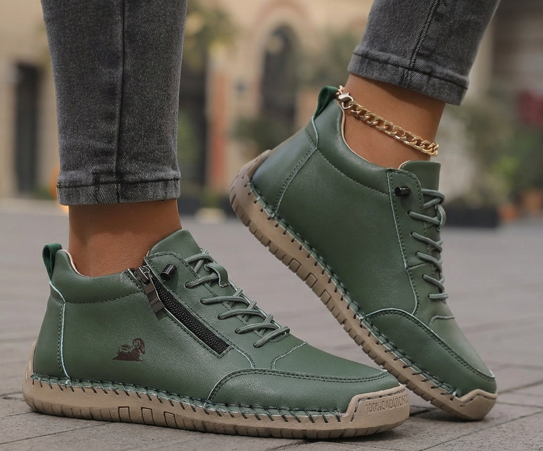 Schreiner - Scarpa da Ginnastica Con Lacci e Cerniera Laterale Con Cuciture a Contrasto