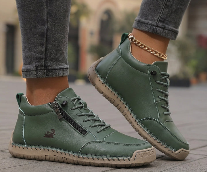 Schreiner - Scarpa da Ginnastica Con Lacci e Cerniera Laterale Con Cuciture a Contrasto